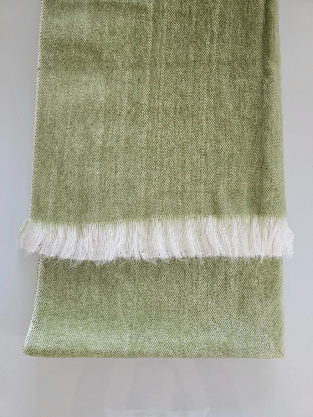 Alpaca Light Green Scarf Very Comfortable to Wear EUC